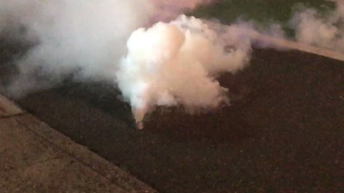 So many clouds of tear gas tonight, the police have literally dragged people into the middle of clouds to arrest them. 