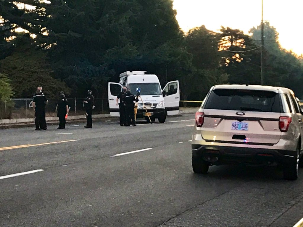 PortlandPolice say this is a fatal crash.  Two occupants, one deceased on scene, one transported with unknown injuries.  No word on cause.  Stark CLOSED between SE 152nd & 155th. 