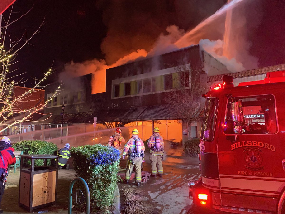 4-alarm fire at commercial building in Hillsboro closes part of Main Street