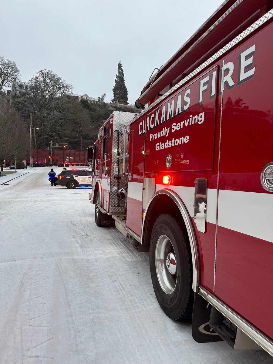 Clackamasfire crews  were called to assist a driver whose car got stuck on the train tracks near 10th St., in Oregon city. The car slid down the hill and landed on the tracks. The driver escaped before the train hit her car. 