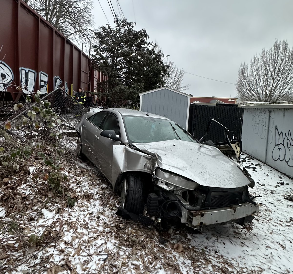 Clackamasfire crews  were called to assist a driver whose car got stuck on the train tracks near 10th St., in Oregon city. The car slid down the hill and landed on the tracks. The driver escaped before the train hit her car. 