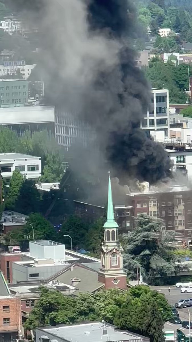 Another view of that apartment fire in SW Portland. There's fear the building might collapse.