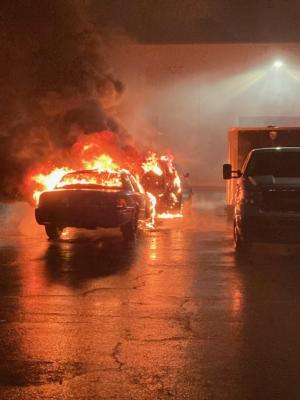 15 @PortlandPolice vehicles were damaged in an arson attack last night. This happened hours after protesters damaged parts of downtown and hours before police started clearing the occupied protest of the library at Portland State U
