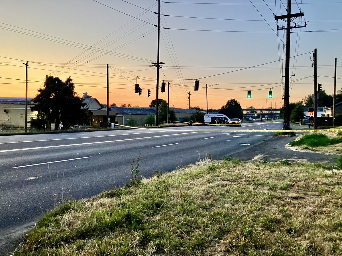 N Columbia Blvd is CLOSED both directions between N. Peninsular and N Interstate in Portland for a hit-n-run crash that has left a pedestrian with life-threatening injuries.  No description of suspect vehicle, use alt route