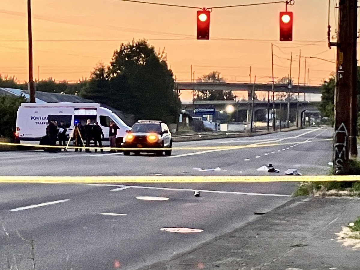 N Columbia Blvd is CLOSED both directions between N. Peninsular and N Interstate in Portland for a hit-n-run crash that has left a pedestrian with life-threatening injuries.  No description of suspect vehicle, use alt route