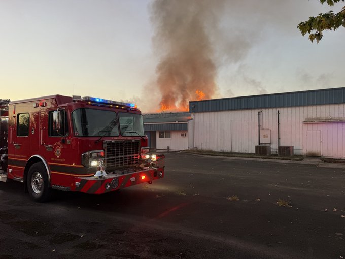 Firefighters are on scene of a two-alarm commercial fire in Cornelius early Wednesday morning
